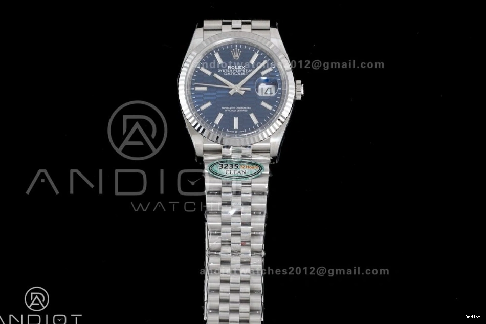 Best Blue Edition Clean 1:1 36 Jubilee DateJust 126234 Steel on Texted Bracelet 904L SH3235 Dial 0515